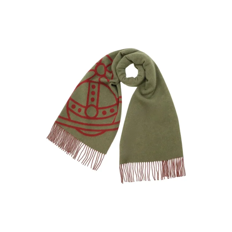Vivienne Westwood Wool Knit Scarves Women's Khaki-1