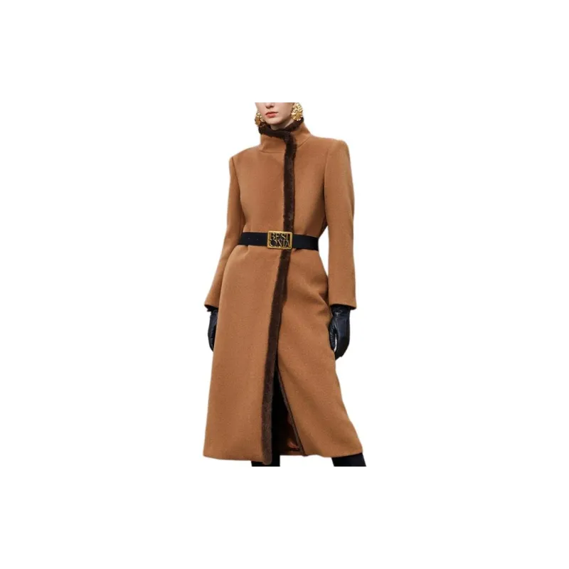 BESIONIA FW23 Coats Women's Khaki-2