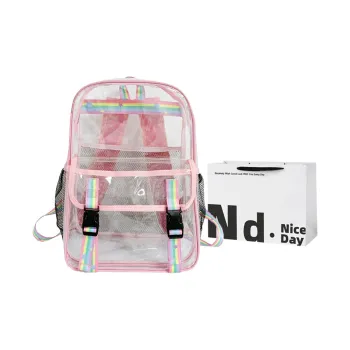 SWIMADE PVC Jelly Bag Backpack Regular Women's Pink/Black