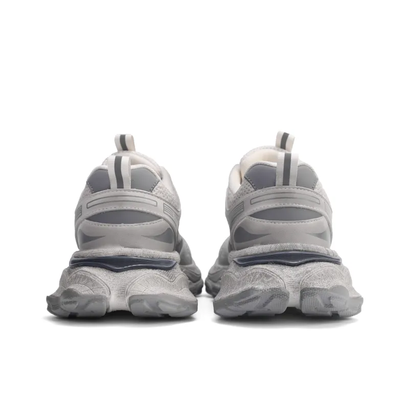 GLO BULL Height Increasing Wear Resistant Breathable Slip Resistant Low Top Chunky Sneakers Unisex Beige Gray-4