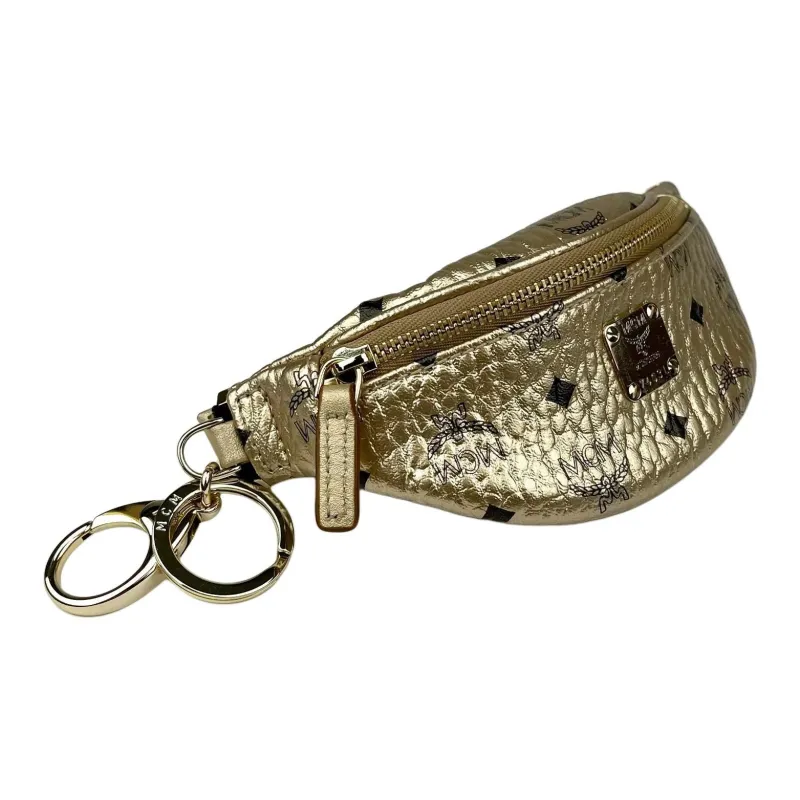 MCM Berlin Visetos Coated Canvas Bag Accessory Mini Women's Gold-1