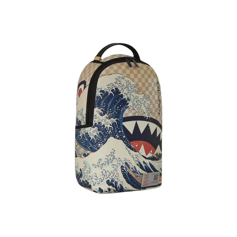 SPRAYGROUND Artificial Leather Backpack Unisex Brown & Blue-1
