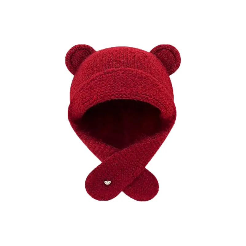 Pelloy Wool Blend Beanies Unisex Gray/Coffee/Ecru/Red/Khaki-3