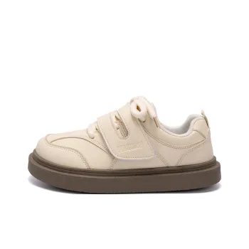 HUANQIU Slip Resistant Height Increasing Low Top Skateboard Shoes Women's Beige