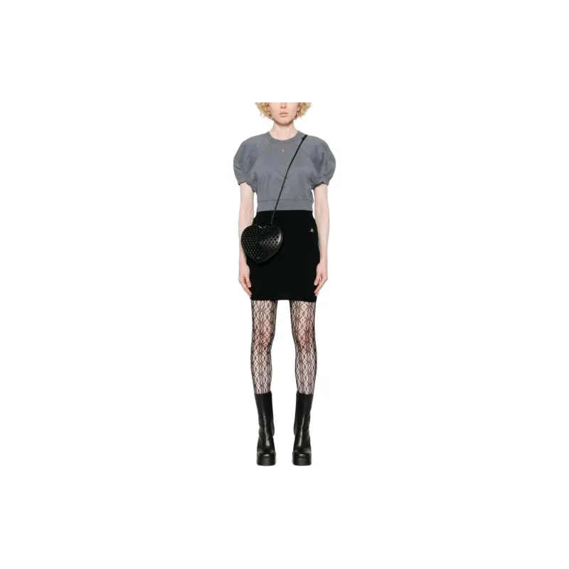 Vivienne Westwood Orb Embroidered Cropped T Shirt-1