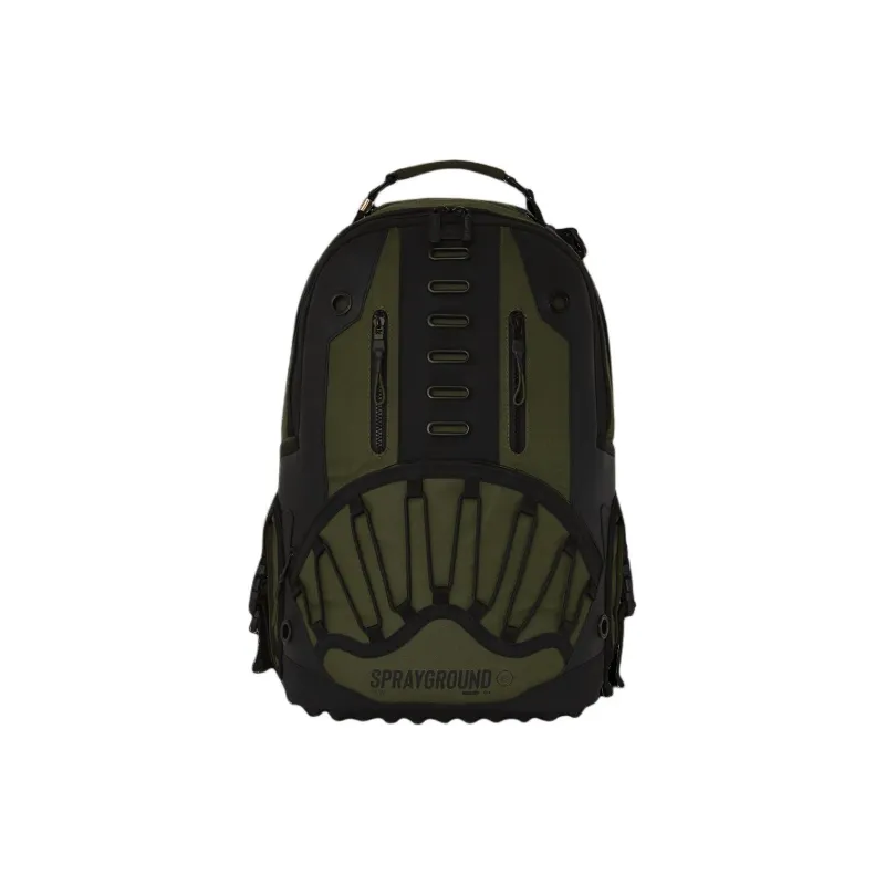 SPRAYGROUND Artificial Leather Backpack Unisex Army Green-0