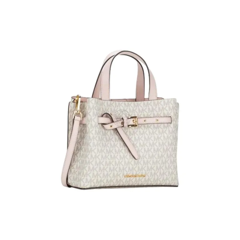 MICHAEL KORS Emilla Artificial Leather Crossbody Bag, Handbag Tubas Women's Vanilla White/Light Pink-2