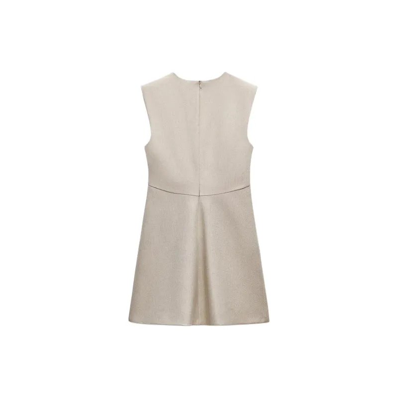 ZARA Sleeveless Dress Women's Gray-1