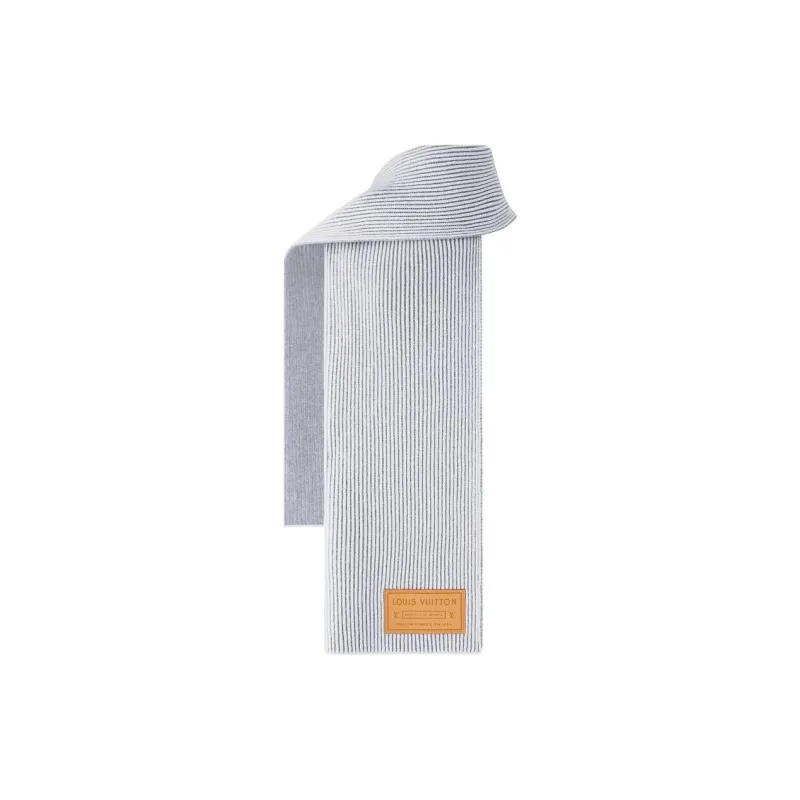 LOUIS VUITTON Cashmere Knit Scarves Women's Gray-1