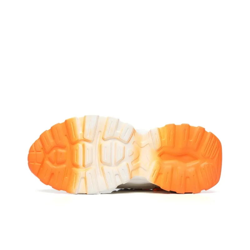 M.M Party Anti Slip Wear Resistant Low Top Chunky Sneakers Men's Beige Orange-5