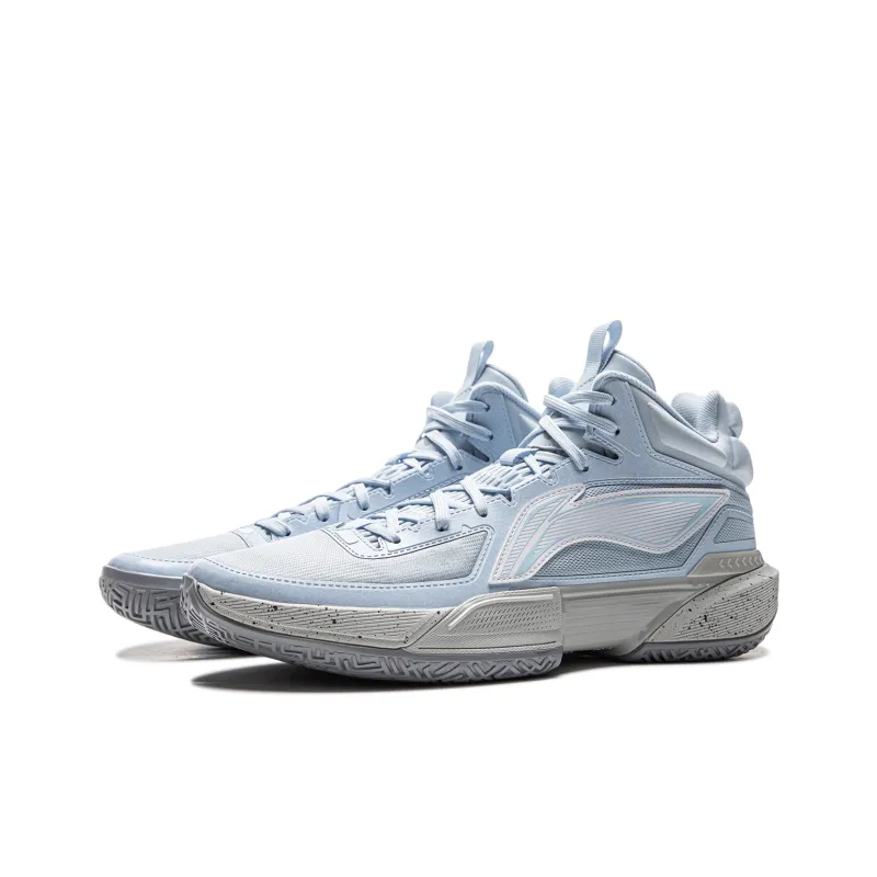 LiNing Lightweight 2MID Cushioning Anti Slip And Wear Resistant Mid Top Basketball Shoes Men's Blue-2