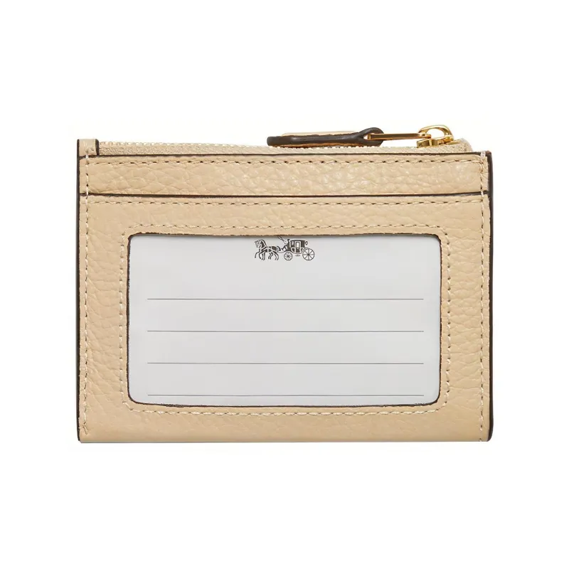 COACH Basquiat Artist Graffiti, Collaboration Skinny Id Case Leather Coin And Card Holder Women's Milk Tea-1