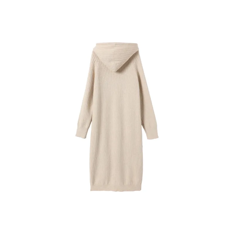 XIANGYING Long Sleeved Dresses Women's Beige-1