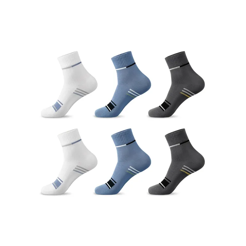 H YXIANG Mid Calf Socks Men's 6 Pack-3