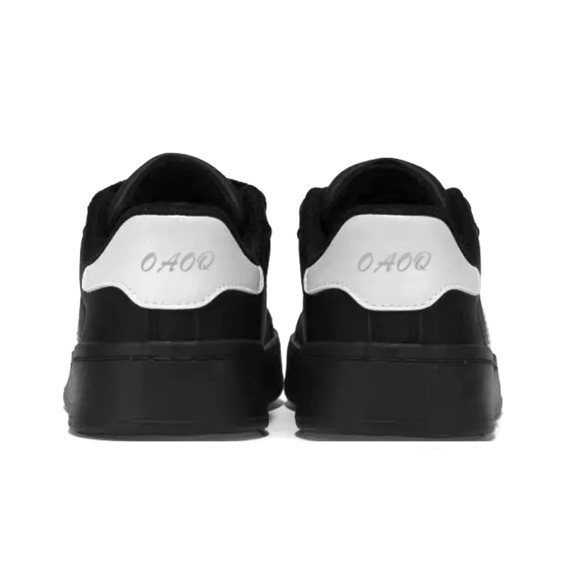 OAOQ Box Included Wear resistant And Lightweight Low Top Skateboard Shoes Women's Black-4