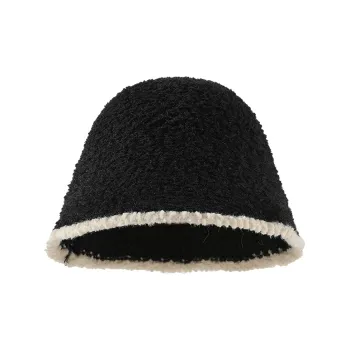 15 MINS Polyester Bucket Hats Unisex Black Ecru Khaki-Black Lace Trim Khaki White Lace Trim