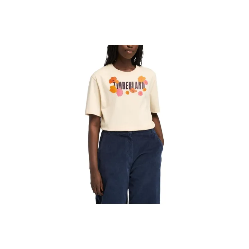 Timberland Drop Shoulder Sleeve T Shirt Women's Light Brown-3