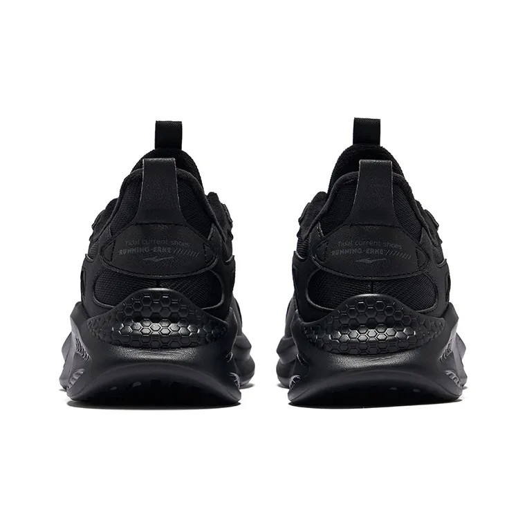 Erke Warm Cushioning Rebound Water Resistant Low Top Running Shoes Men's Jet Black-3