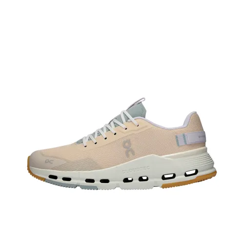 On Cloudnova Wear Resistant Slip Resistant Low Top Casual Running Shoes Women's Orange White