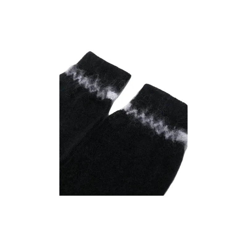 MARNI Fabric Knit Gloves Women's Black-2