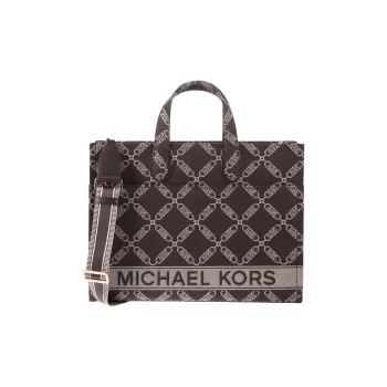 MICHAEL KORS Cotton Tote Bag, Shopping Bag, Shoulder Bag, Crossbody Bag, Handbag Women's Chocolate