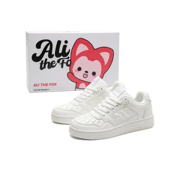 ALI THE FOX Anti Slip Wear Resistant Lightweight Breathable Low Top Skateboard Shoes Unisex White Box Included