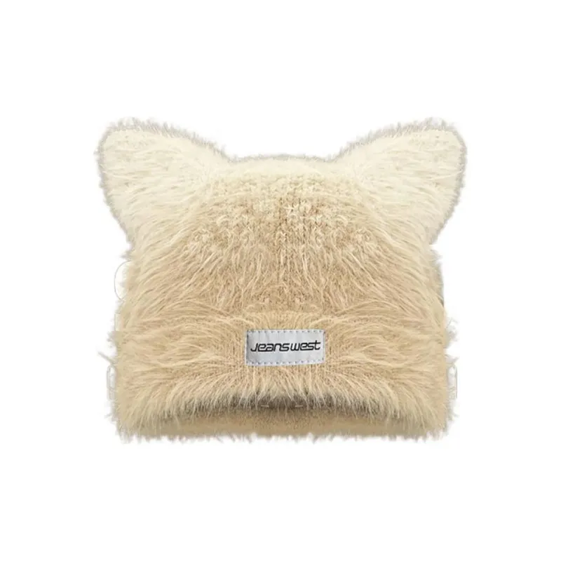 JEANSWEST Mink Fur Beanies Unisex-2
