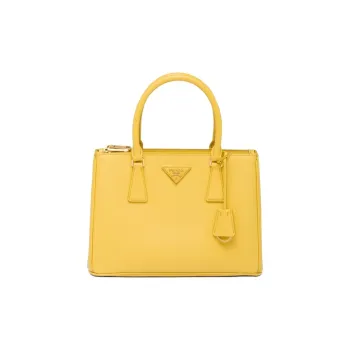 PRADA Saffiano Leather Shoulder Bag Crossbody Bag Handbag Medium Size Women's Sunshine Yellow