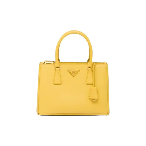 PRADA Saffiano Leather Shoulder Bag Crossbody Bag Handbag Medium Size Women's Sunshine Yellow