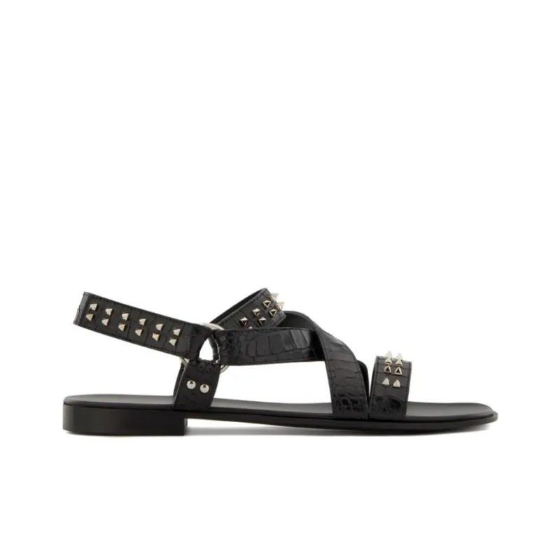 Giuseppe Zanotti/GZ Liam Studs Strap Sandals Men's Black-4
