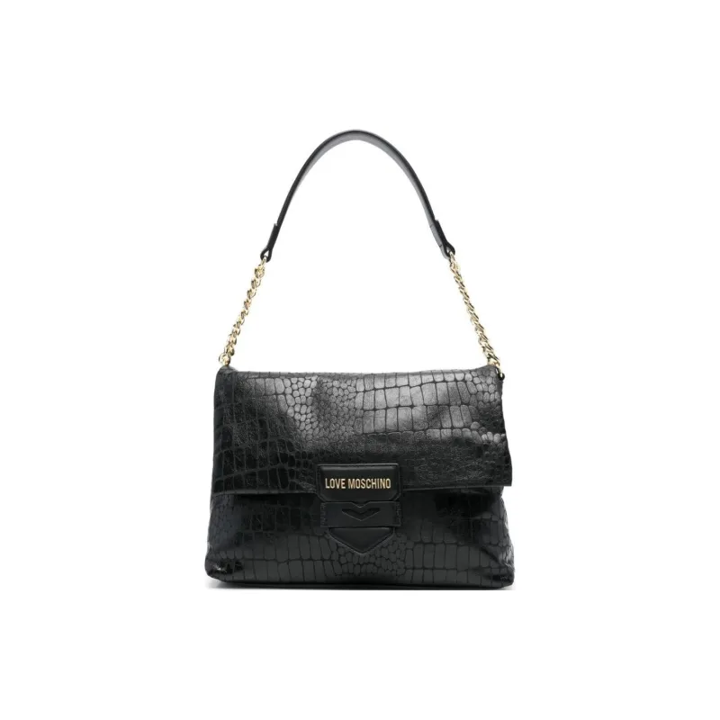 LOVE MOSCHINO Croc print Shoulder Bag-0