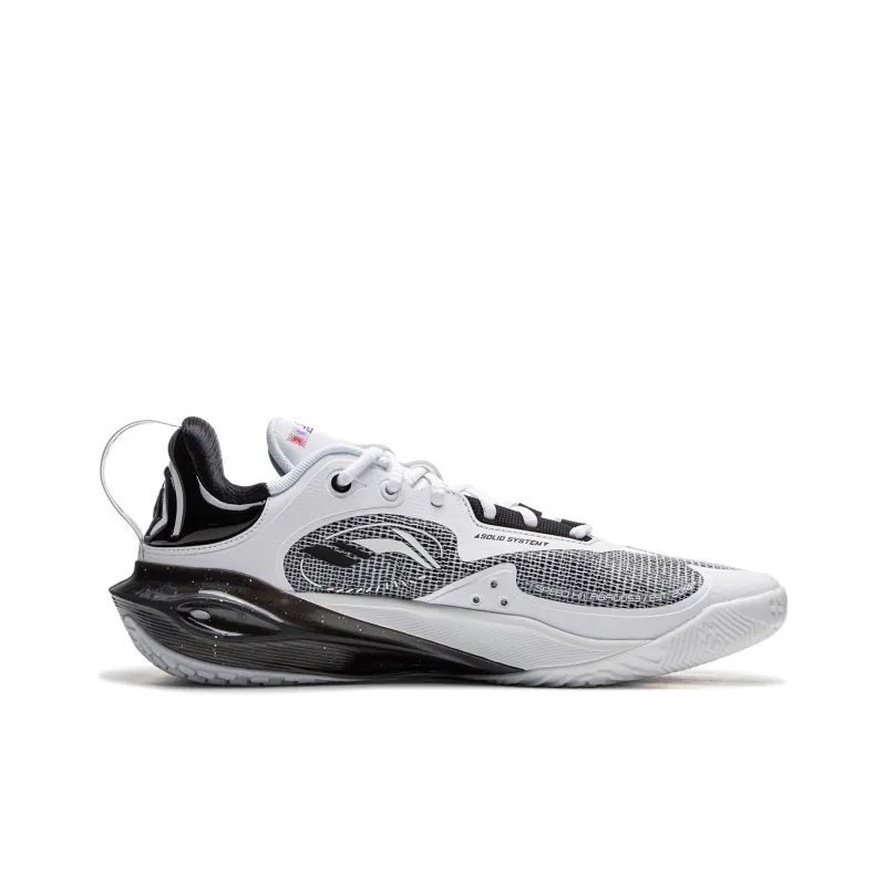 LiNing Flash Strike 11 Supportive And Elastic Low Top Basketball Shoes Men's Black White-1