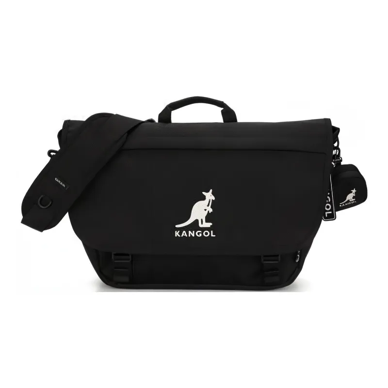 KANGOL Polyester Messenger Bag Portable Crossbody Bag Shoulder Bag Regular Unisex Black-0