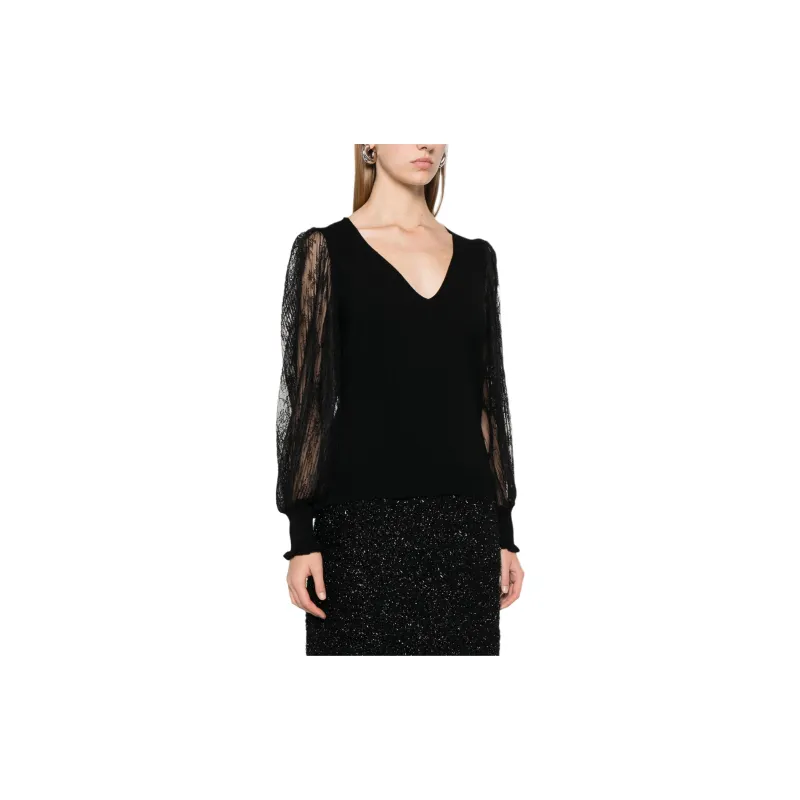 Twinset Dual use Lace sleeves Sweater-3