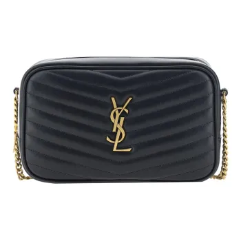 SAINT LAURENT Calfskin Crossbody Bag, Shoulder Bag Small Size Women's Black