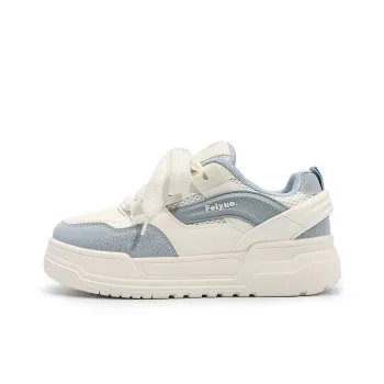 Dafu Leaps Forward White Sneakers Puffy Shoes Anti Slip Wear Resistant Low Top Skateboard Shoes Women's White