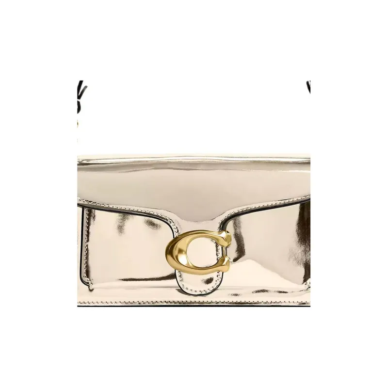 COACH Tabby Leather Messenger Bag, Handbag, Shoulder Bag Women's Metallic-4