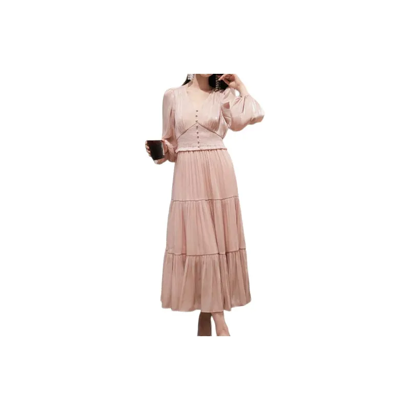 BESIONIA SS24 Long Sleeved Dress Women's Pink-1