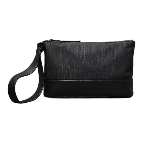 CALVIN KLEIN Coated Canvas Storage Bags Clutches Men's Black
