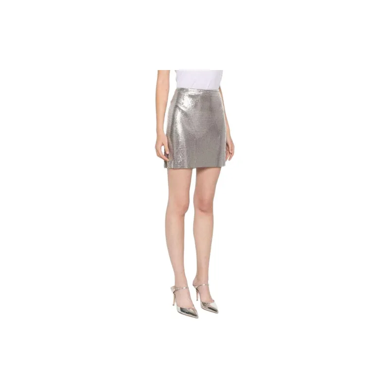 Rabanne Mesh Mini Skirt 'Silver'-4