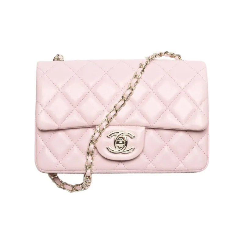 CHANEL Lambskin Shoulder Bag Mini Women's Light Pink-0