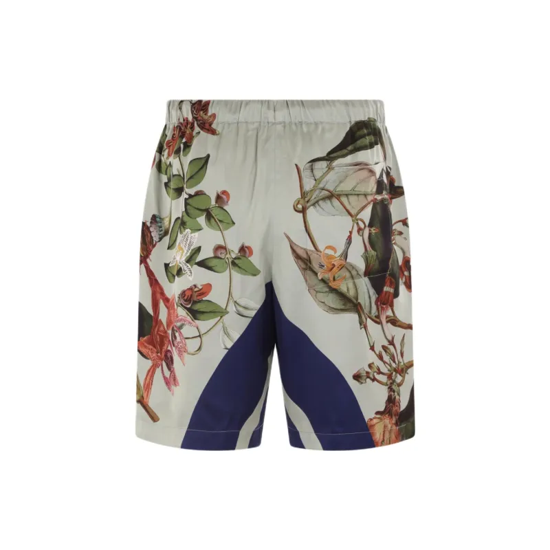 DRIES VAN NOTEN Graphic Printed Drawstring Shorts-1