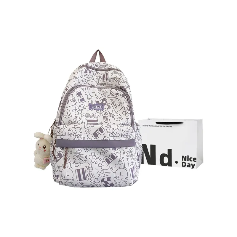 SWIMADE Nylon Backpack Regular Women's Black/Pink/Green/Blue/Purple-1