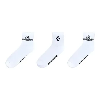 Converse Skull QRT Half Mid-Calf Socks Unisex 3 Pack White