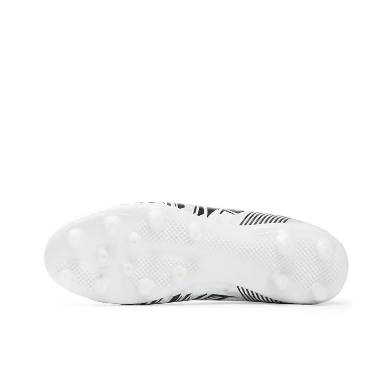 Kuding Soccer Shoes Unisex Mid Top Black/White/Blue-8