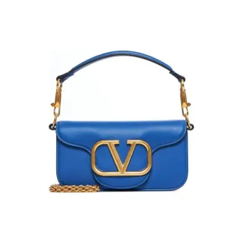 Valentino GARAVANI Leather One Shoulder Handbags Small Size Women's Riverbank Blue