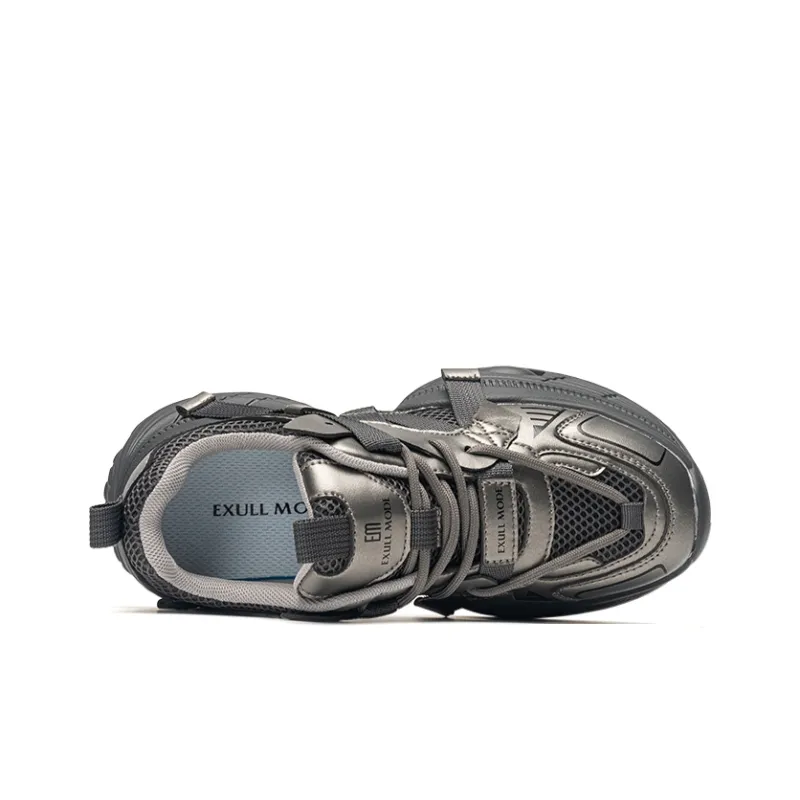 EXULL Q Abrasion Resistant Low Top Chunky Sneakers Women's Carbon Gray-2