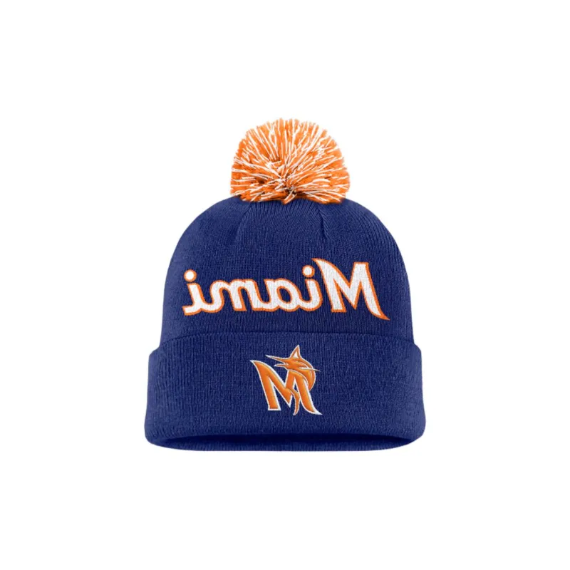 Nike Miami Marlins Peak Men's Nike Mlb Cuffed Pom Beanie-2