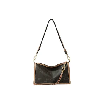 FION Artificial Leather Crossbody Bag Women's Dark Coffee