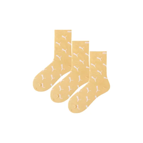 PUMA Knee High Socks Women's 3 Pack Yellow